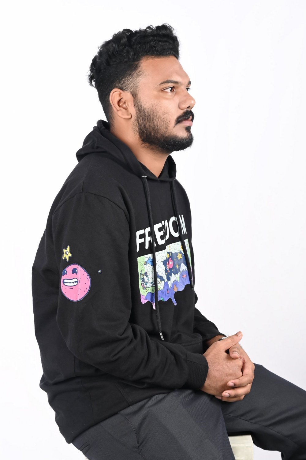 FREEDOM Artistic Hoodie (Black) - Image 3