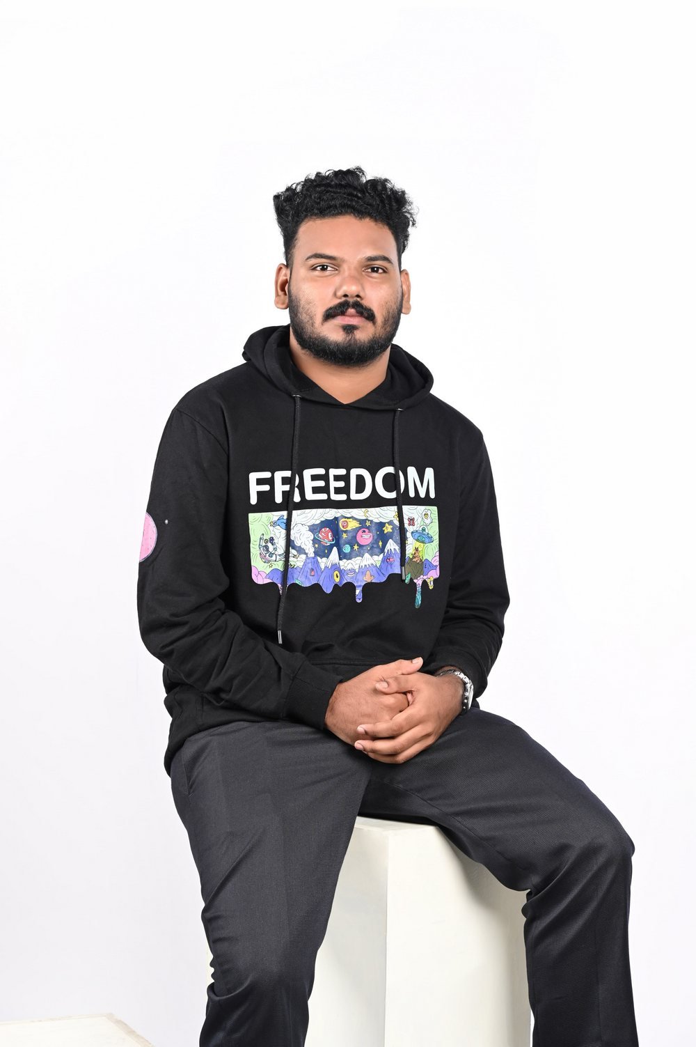 FREEDOM Artistic Hoodie (Black)